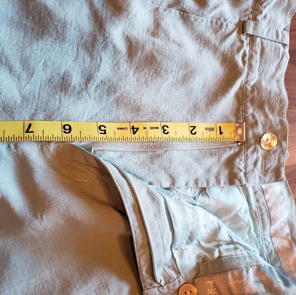 Tommy Bahama Aqua Color Silk Crop/Capri Pant. - Picture 5 of 6